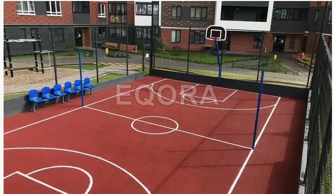 Бесшовное покрытие из резиновой крошки для баскетбольной площадки в Викулово